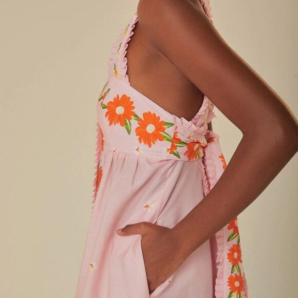 FARM RIO Pink Papaya Salad Maxi Dress NWT - Picture 2 of 10